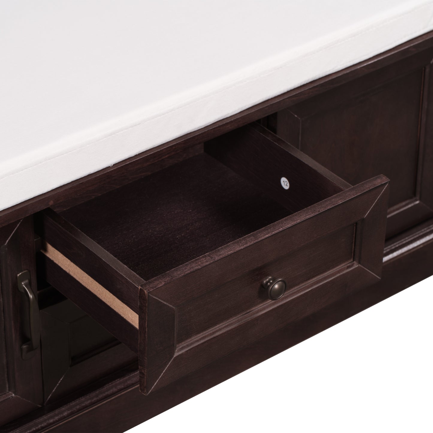 Stash Storage Bench with 2 Drawers and 2 Cabinets - Espresso