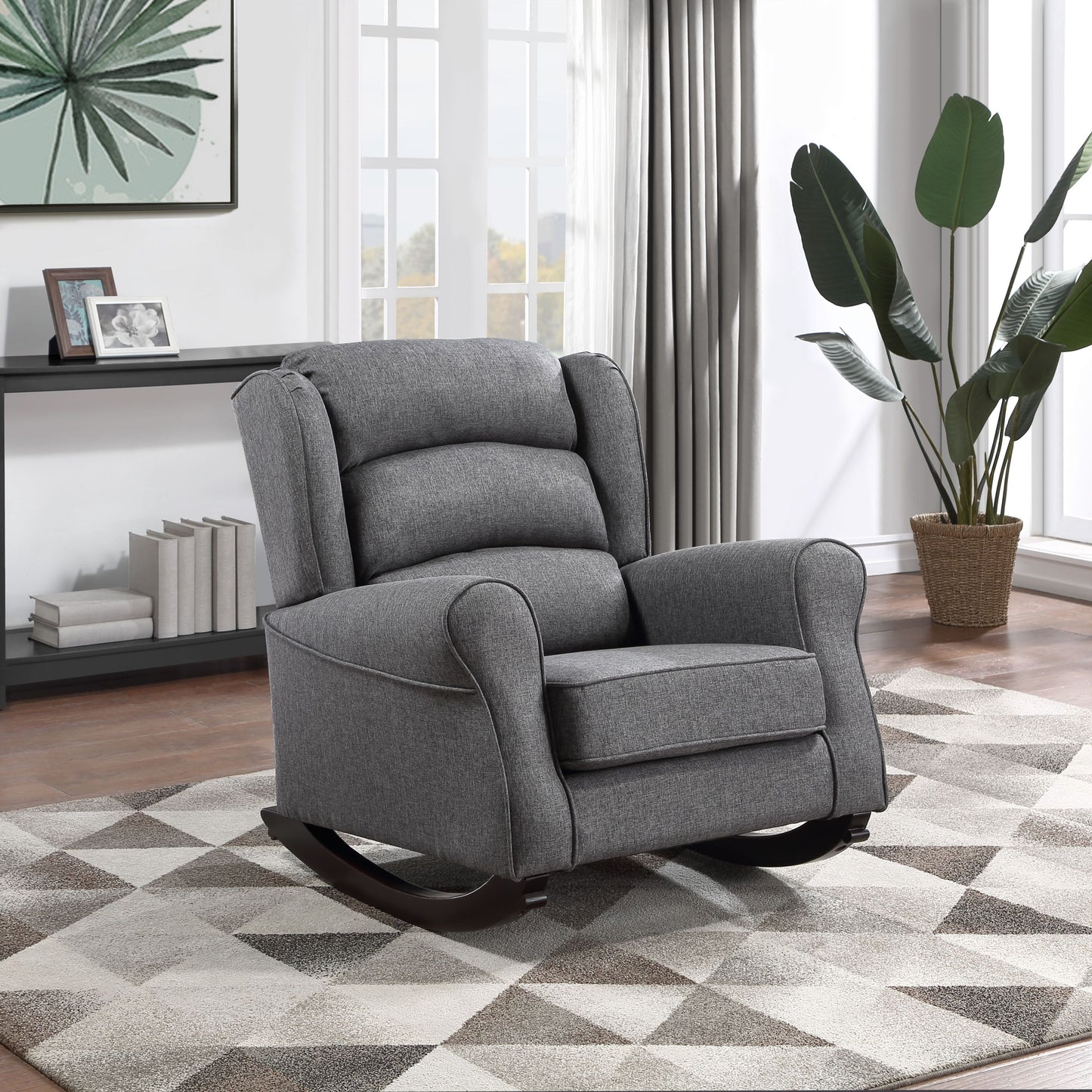 Fabien Fabric Rocking Chair - Gray