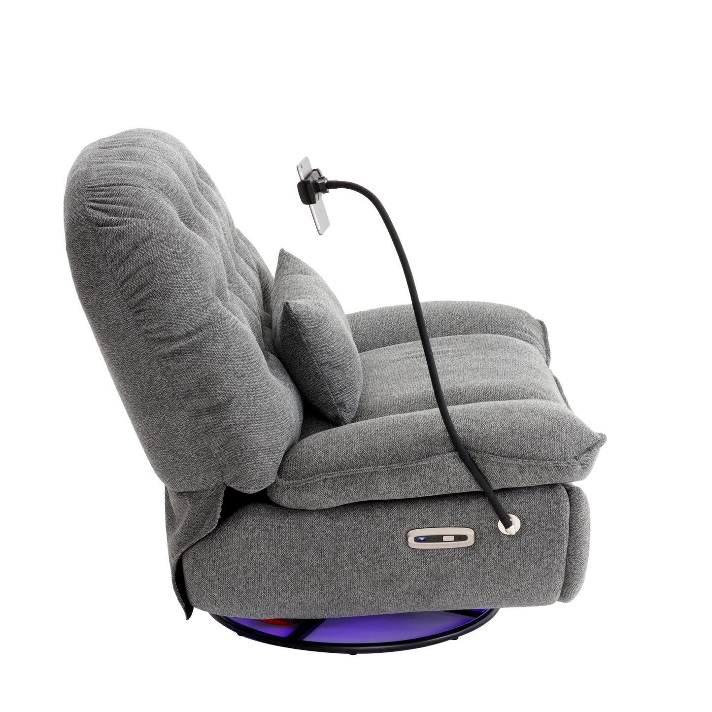 Roxie 270 Degree Swivel Power Recliner with Voice Control - Gray