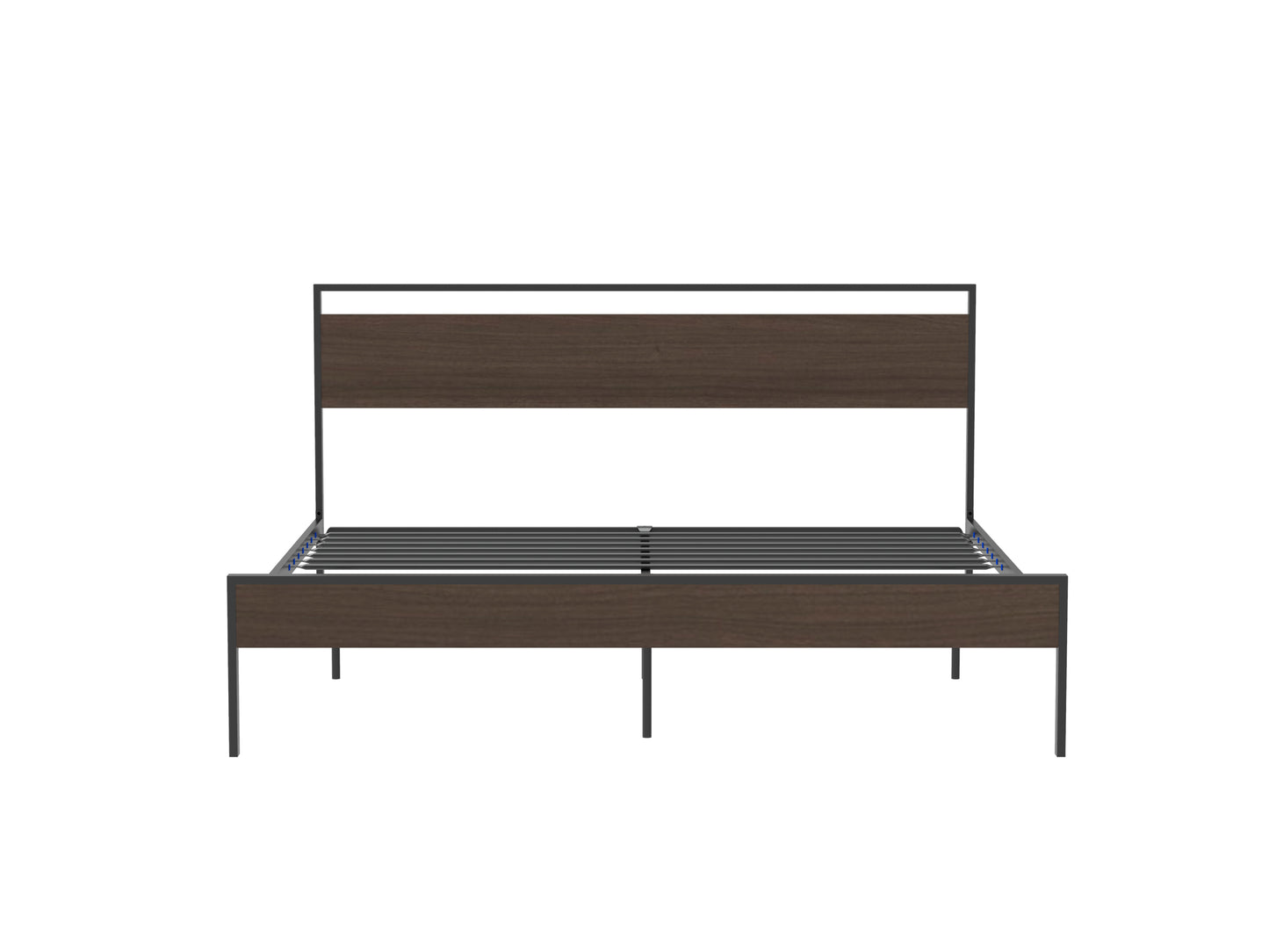 Ceres King Size Metal Bed - Walnut