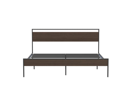 Ceres King Size Metal Bed - Walnut