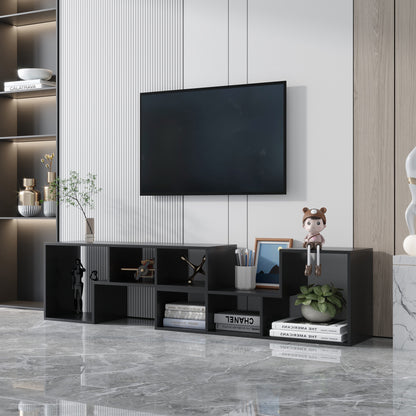 Alpha Double L-Shaped TV Stand - Black