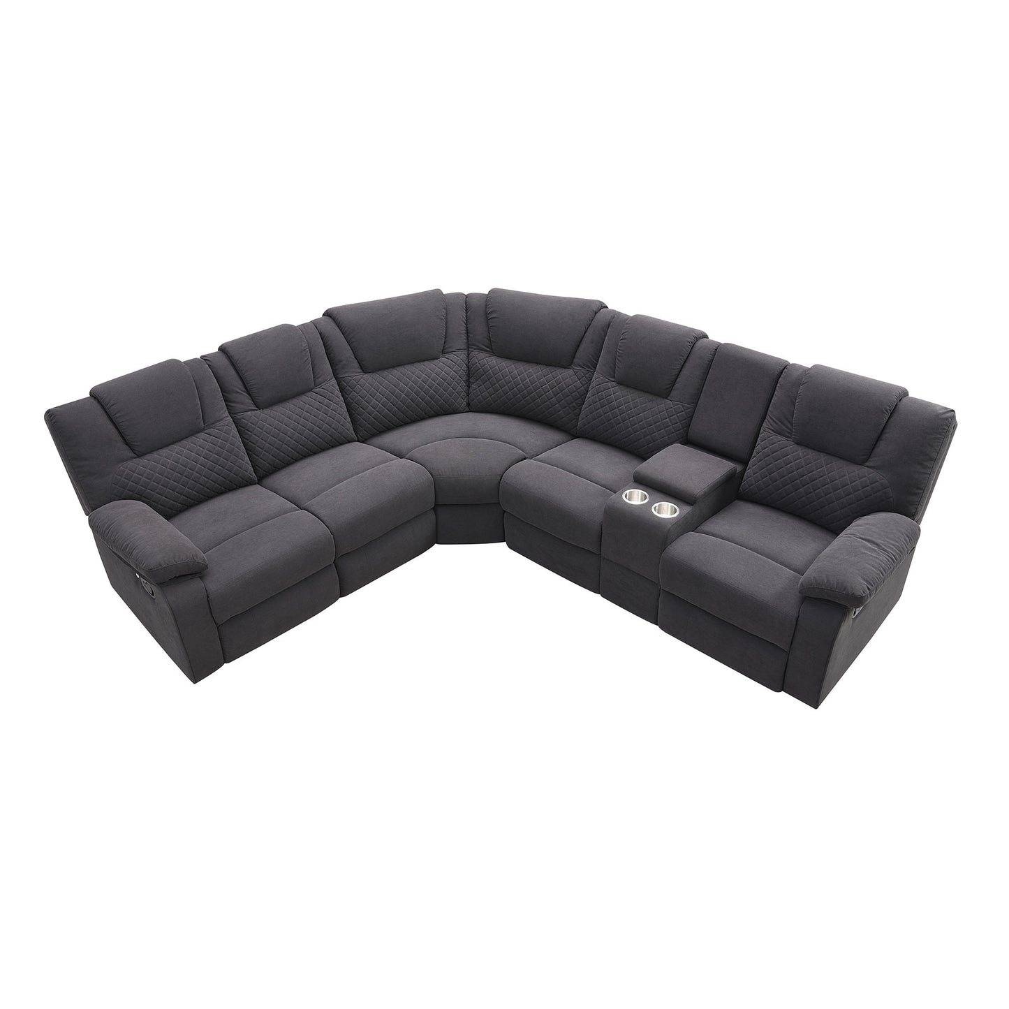 Ashira Manual Recliner Sofa Chairs with Storage - Black