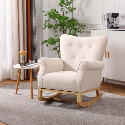 Jarvis Velvet Rocking Chair - Beige