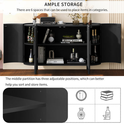 U Storage Sideboard Cabinet - Black