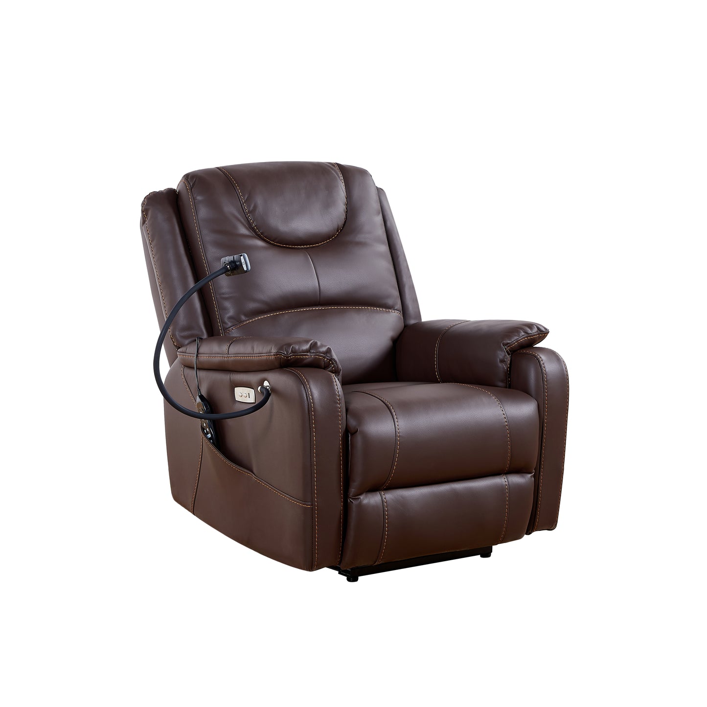 Burk Zero Gravity Power Recliner with Heat and Massage - Brown