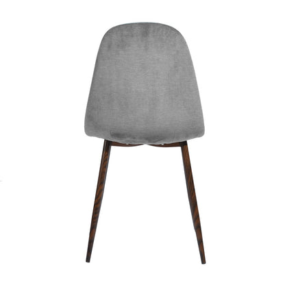 Scandinavian Velvet Chairs (Set of 4) - Light Gray