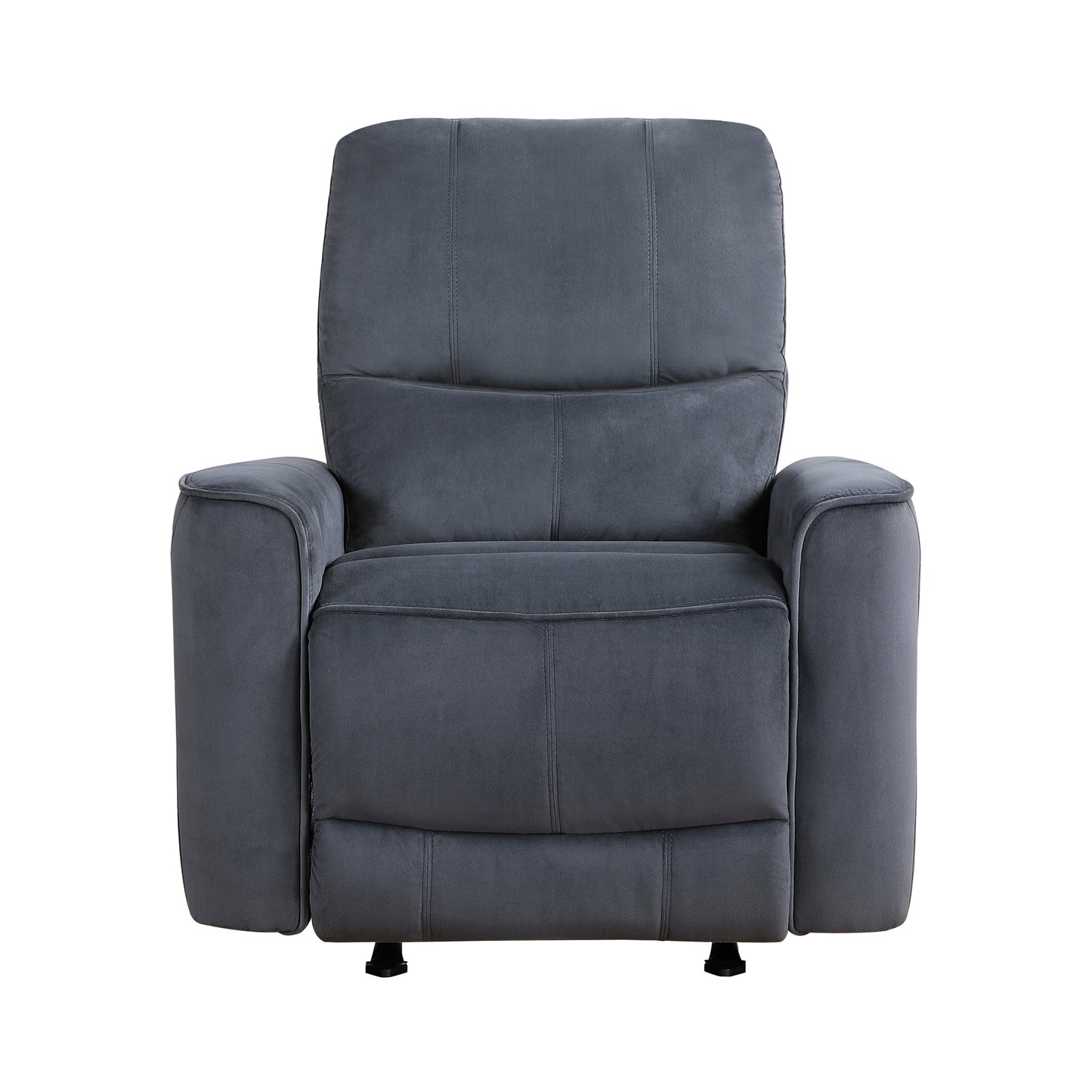 Amari Velvet Upholstery Reclining Chair - Dark Gray