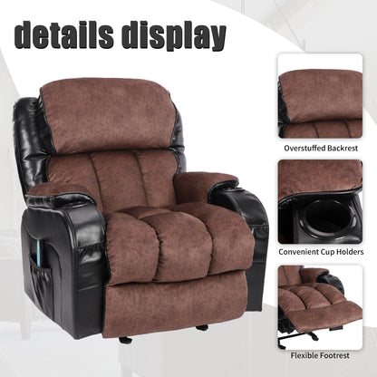 Lydia Recliner Chair - Black+Brown