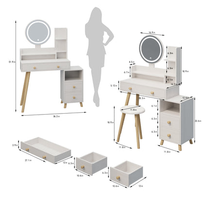 Round II Makeup Vanity Desk Set