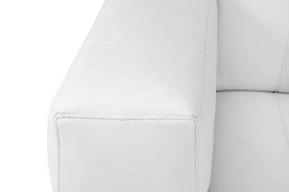 Meza Top Grain Italian Leather  Loveseat - White