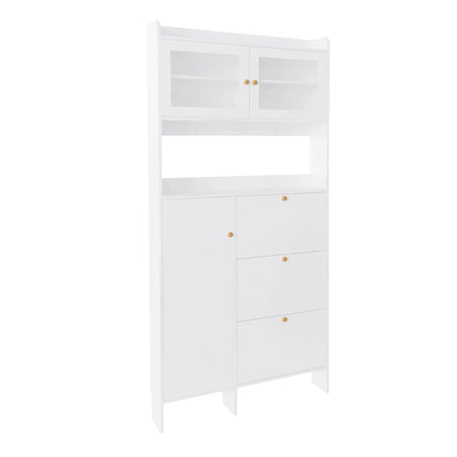 Felix III Shoe Cabinet with Open Storage Space - White