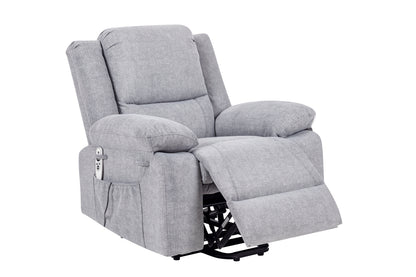 Solace Electric Power Recliner Chair with Massage and Heatin - Light Grey