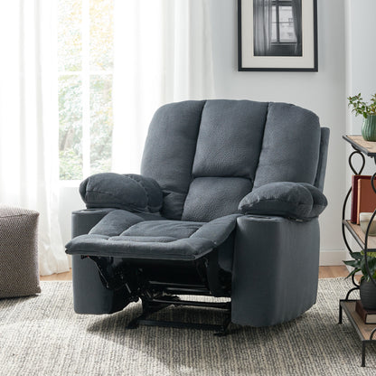 Luxurious Manual Recliner Chair - Silver