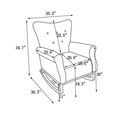 Jarvis Velvet Rocking Chair - Black