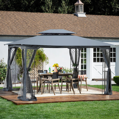 Kay 13 x 10 ft Outdoor Patio Gazebo Canopy Tent - Gray