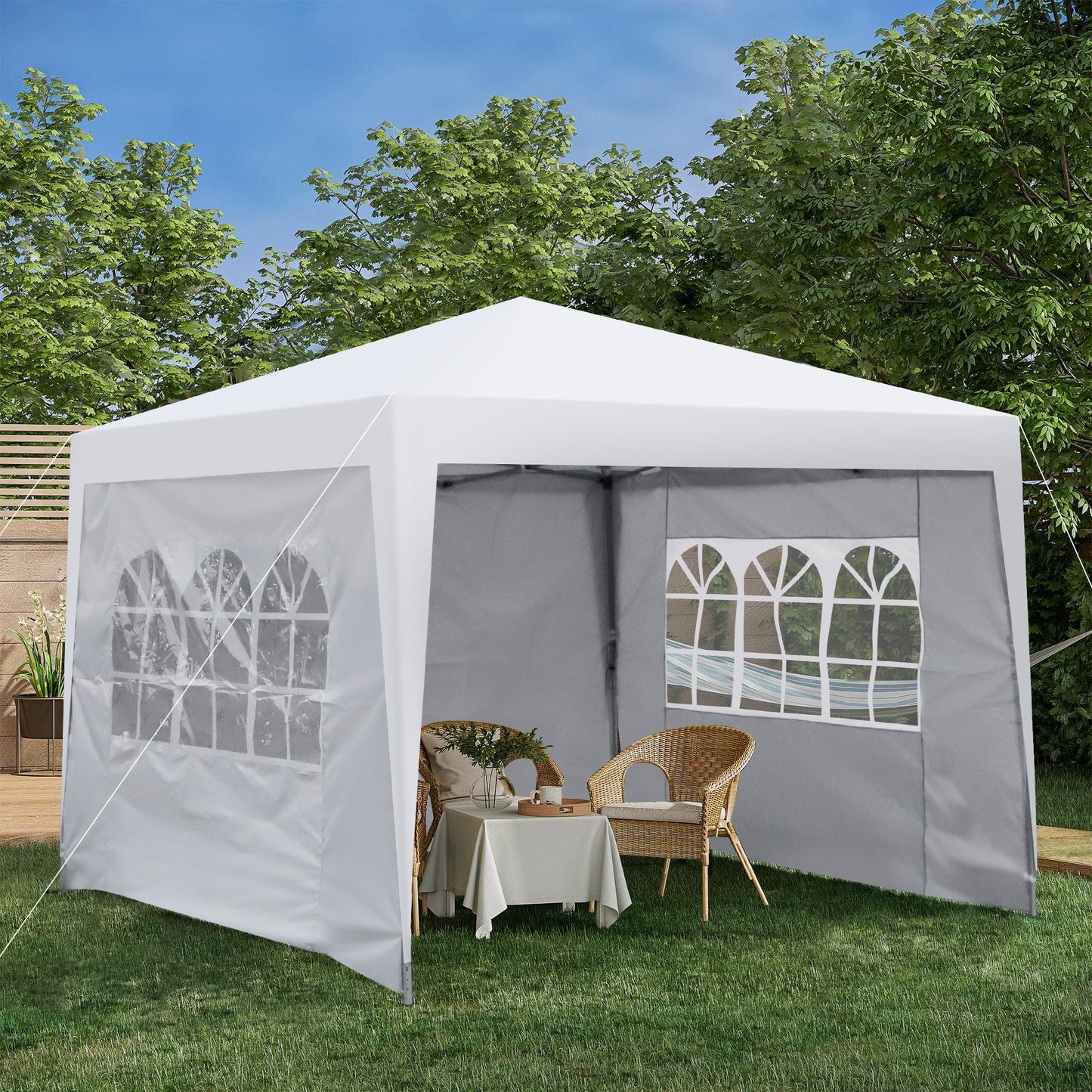 Cami 10 x 10 ft Outdoor Patio Gazebo Canopy Tent - White