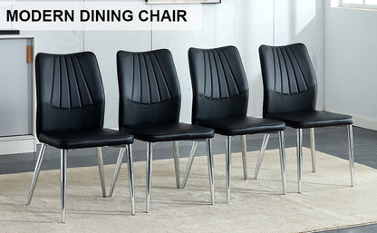 Baylor Dining Chairs with Metal Leg (Set of 4) - Black