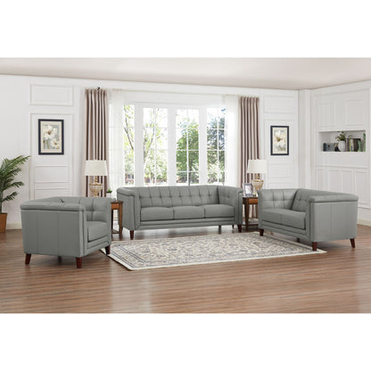 Arvo Leather Loveseat - Gray