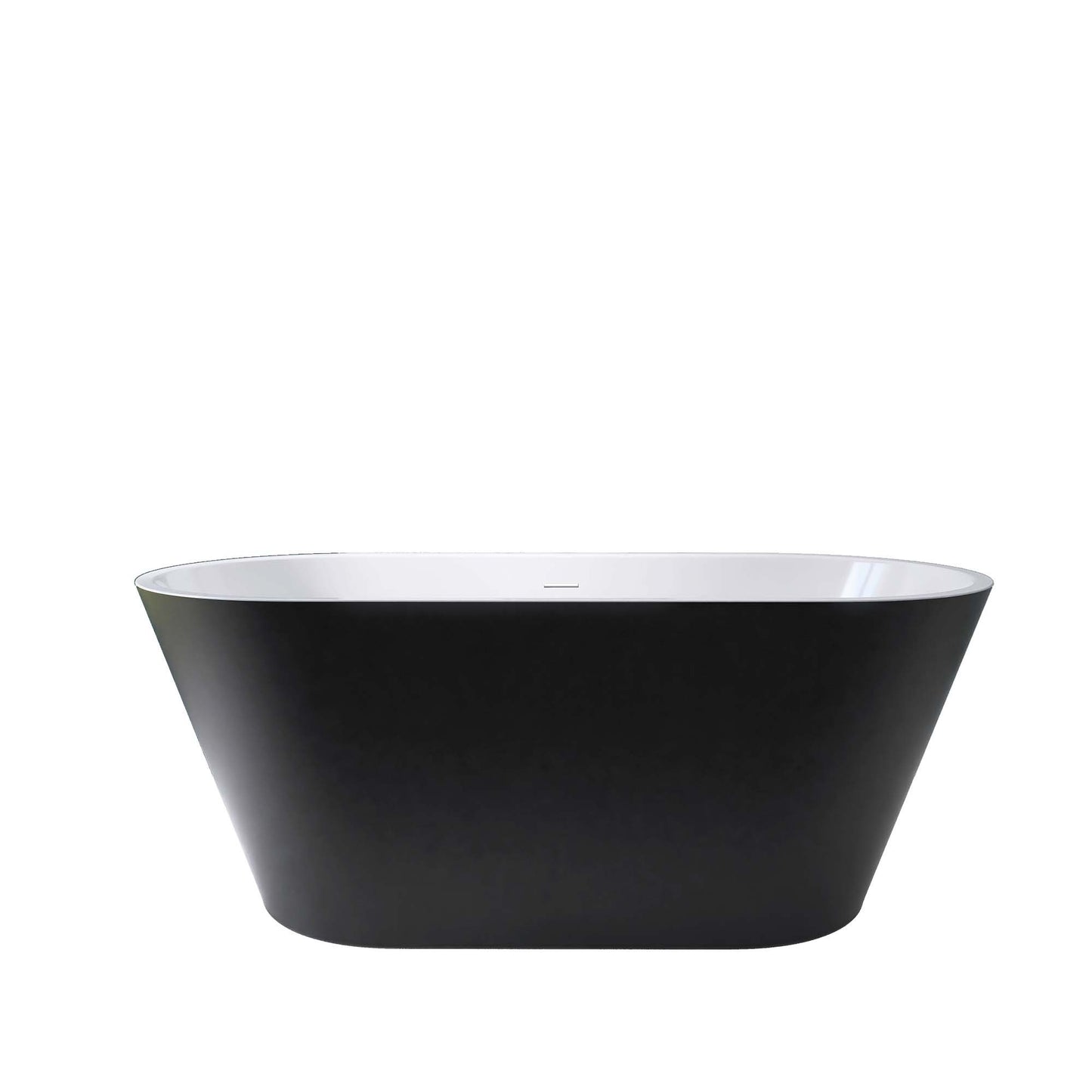 Madison 59" Minimalist  Acrylic Freestanding Soaking Bathtub  -  Matte Black