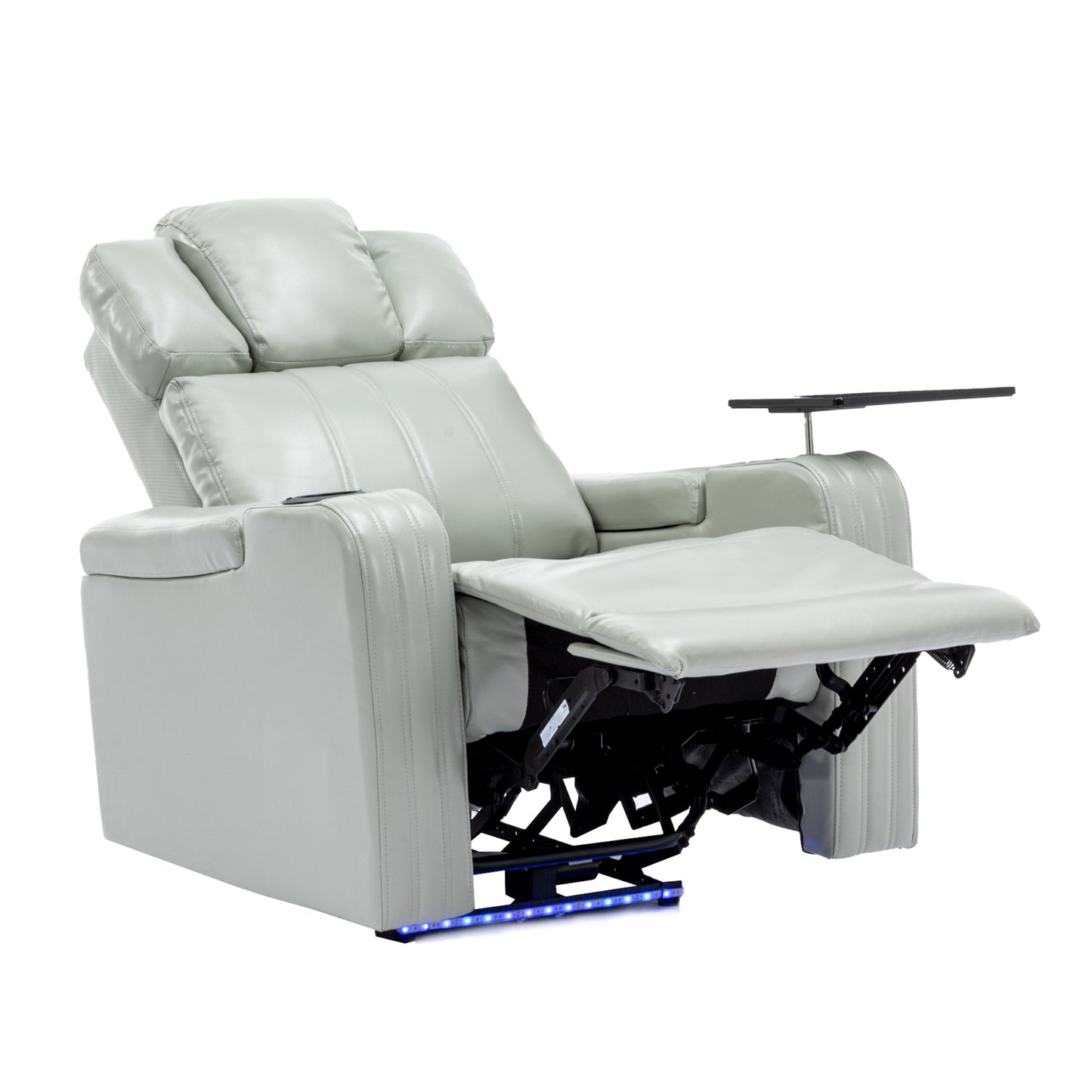 Xavier PU Leather Power Recliner - Gray