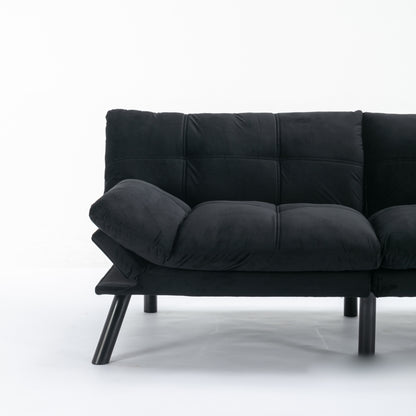 Vega Convertible Folding Modern Sofa Bed - Black