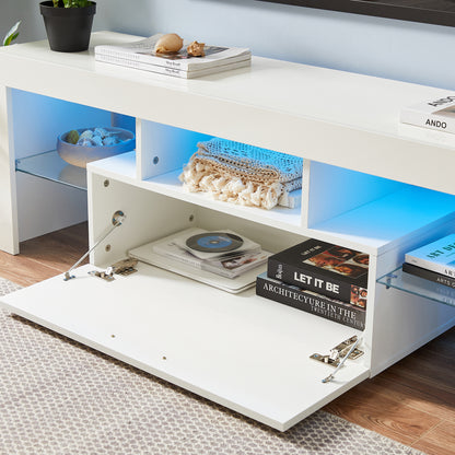 Giga TV Stand with LED light - White