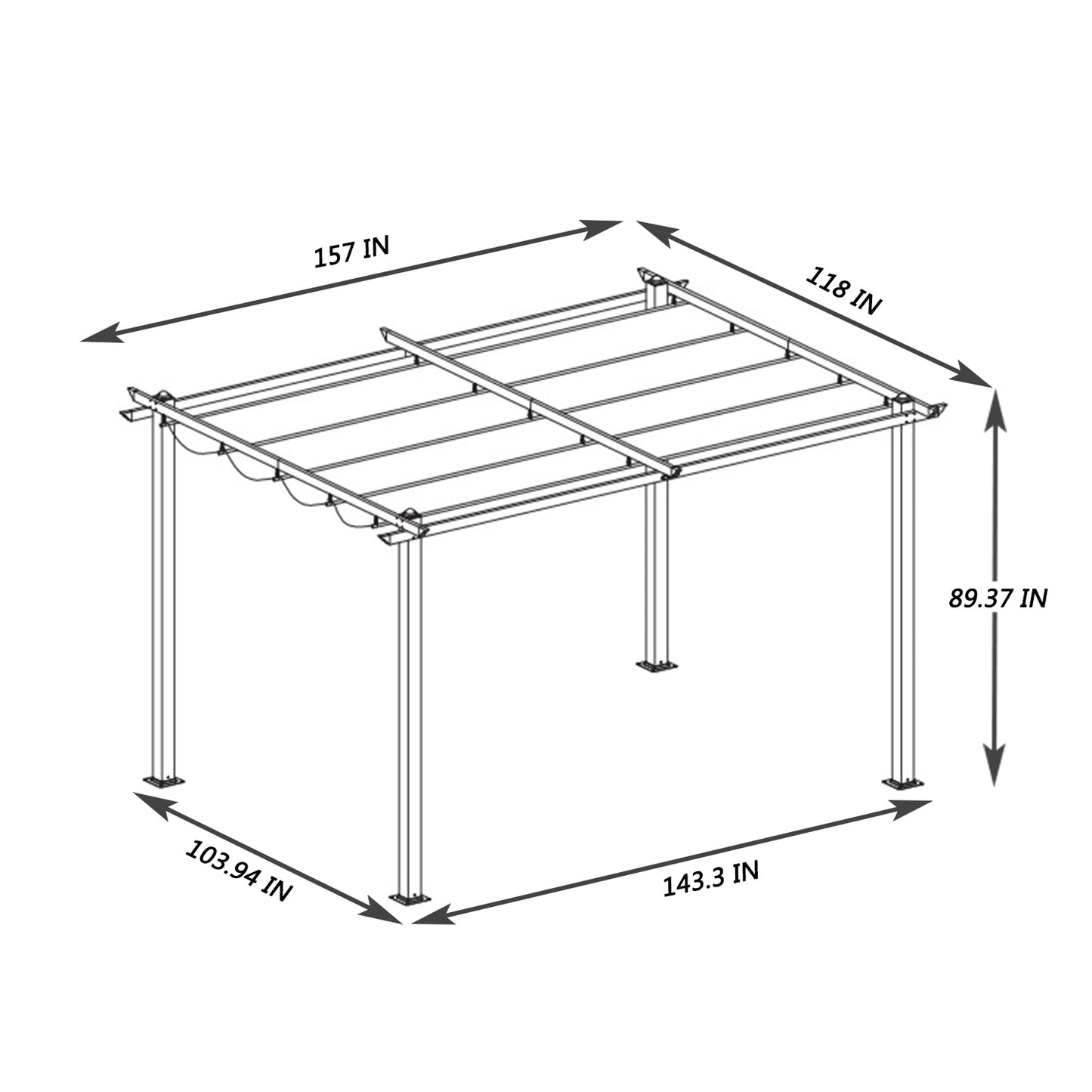 Oscar 13 x 10 ft Outdoor Retractable Pergola