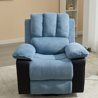 Oneill Recliner chair with Heat and Vibrating Massage - Blue+Black