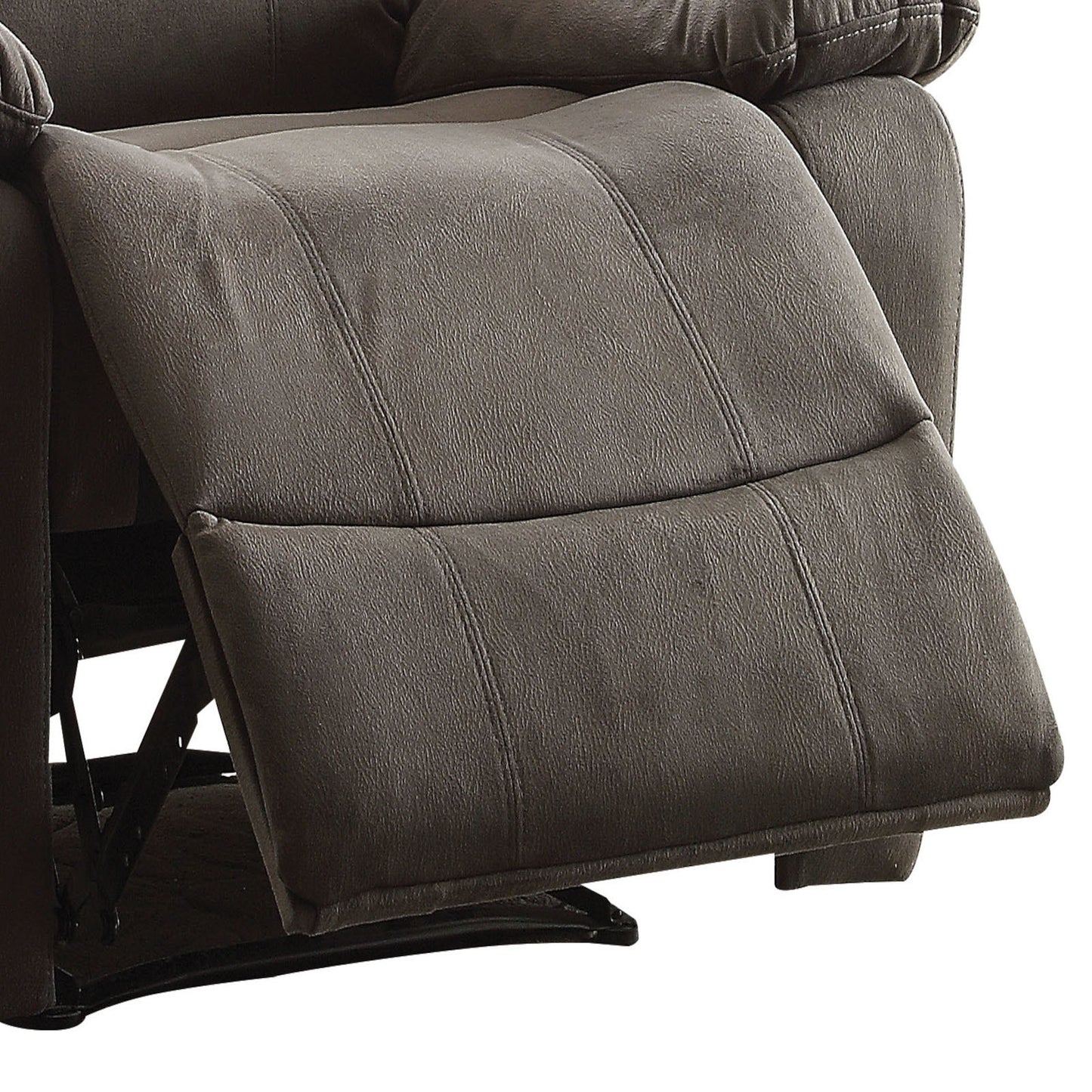 Aeon Polished Recliner with Pillow Top Arm - Charcoal