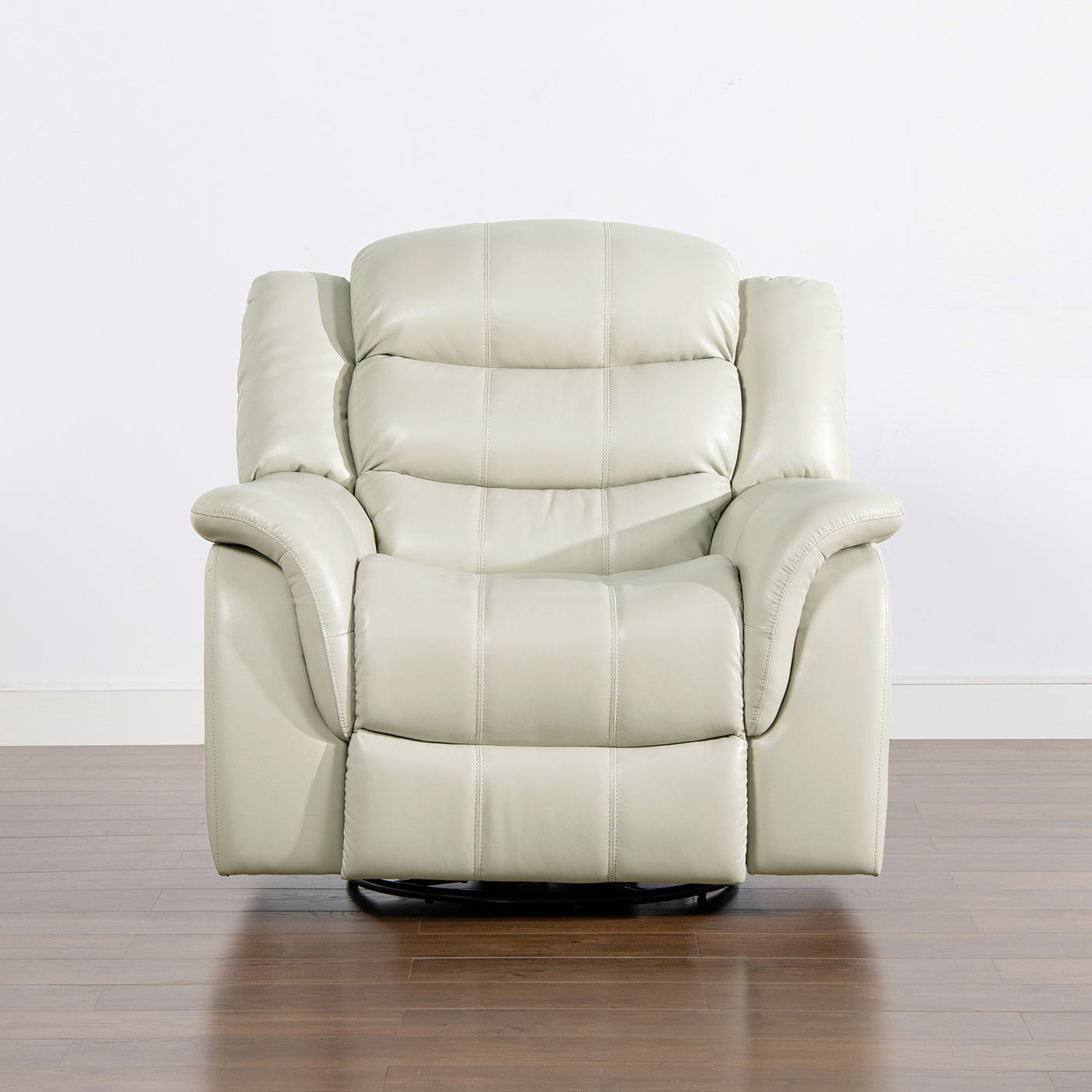 Rover Swivel Glider Push Back Manual Recliner Arm Chair - White