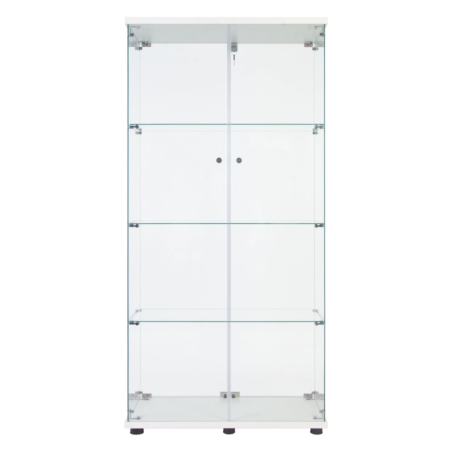 Mega 4 Shelves Glass Display Cabinet - White