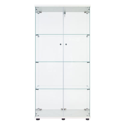 Phoenix Lighted Two Door Glass Display Cabinet - White