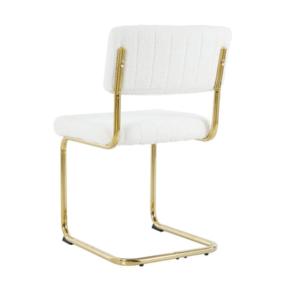 Ezell Dining Chairs with Gold Metal Leg (Set of 4) - White