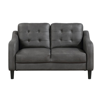 Neo Loveseat Button Tufted Contoured Arms - Gray