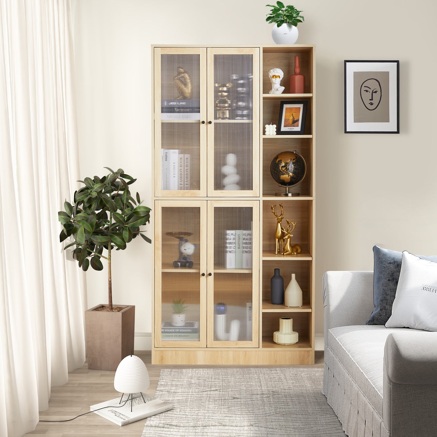 Monson Utility Storage Cabinet - Natural Wood