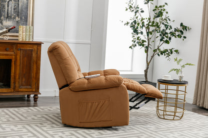 Parsons Power Recliner with Massage Function - Light Brown