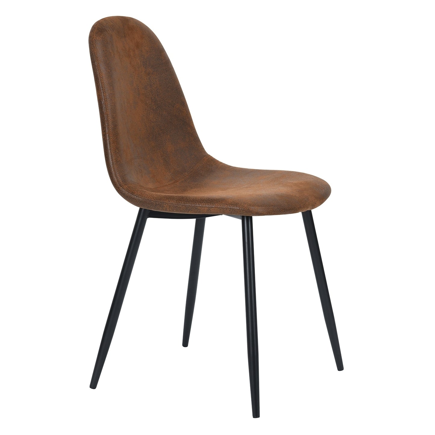 Scandinavian Velvet Chairs (Set of 4) - Suede Brown