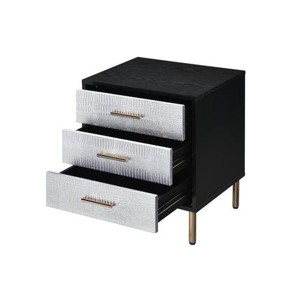 Myles Nightstand - Black & Silver