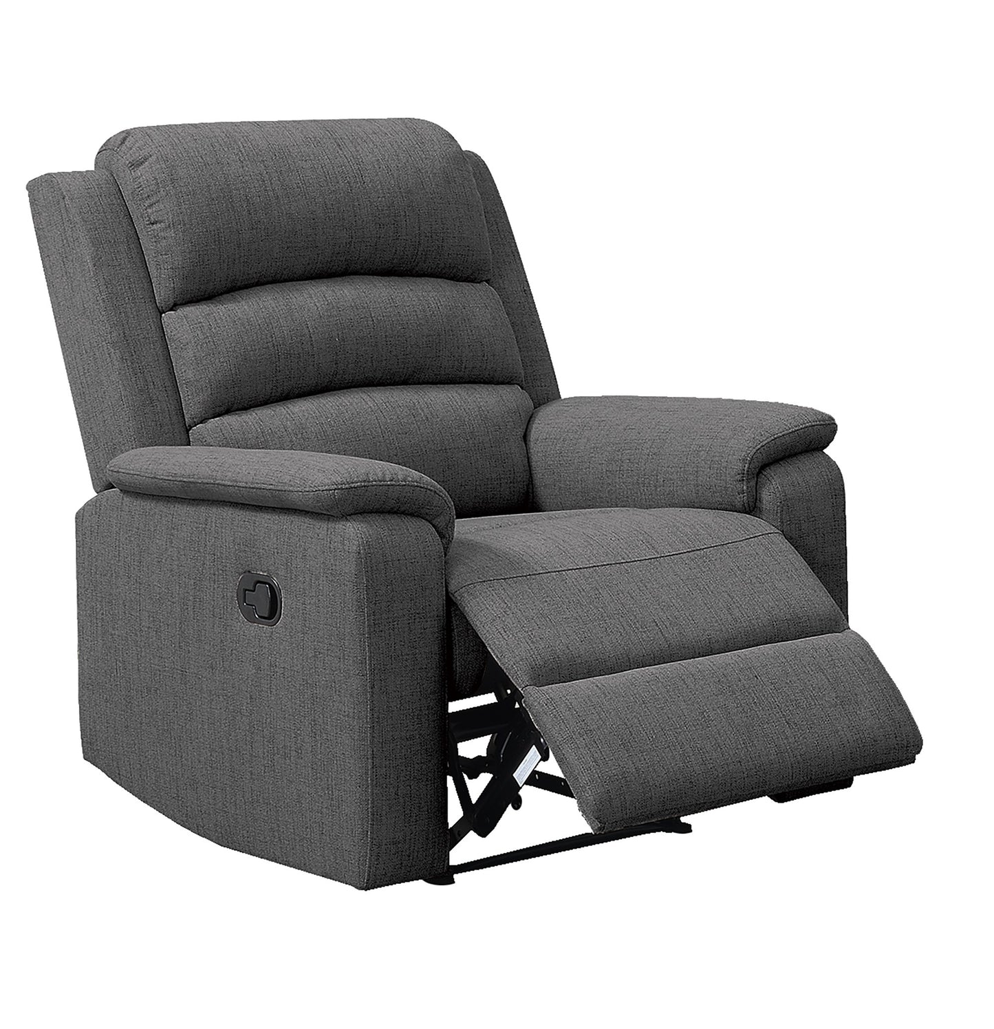 Burlap Fabric Motion Recliner - Dark Gray