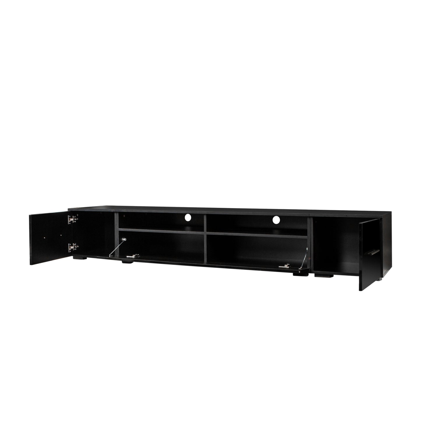 Jig Minimalist Design TV Stand with LED Lights - Black