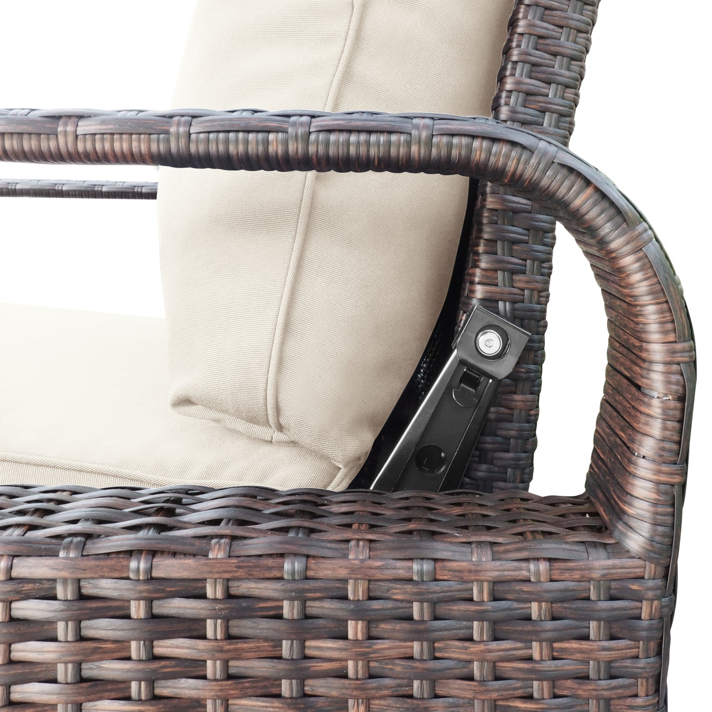 Parson Outdoor Adjustable Wicker Lounge Recliner Chair - Beige