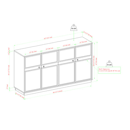 Birch  4-Door Sideboard Buffet