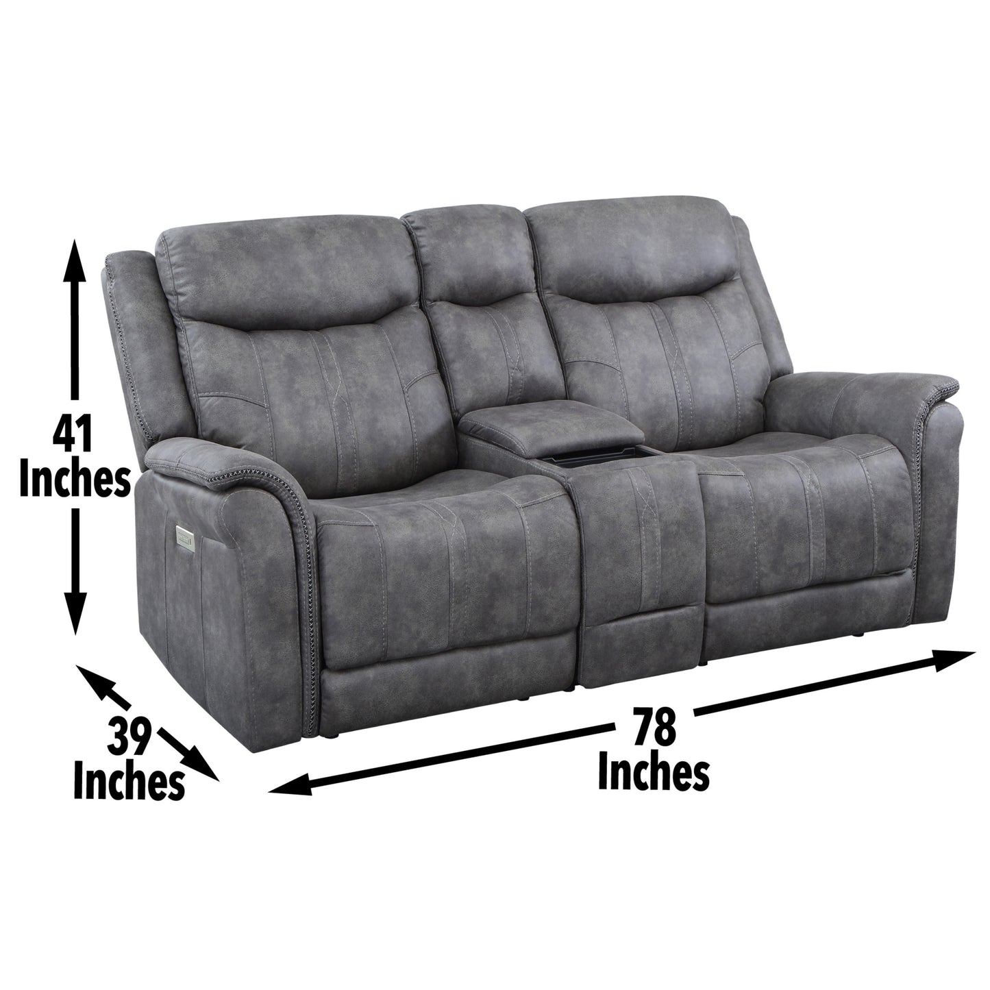 Lennox Console Loveseat - Dark Gray