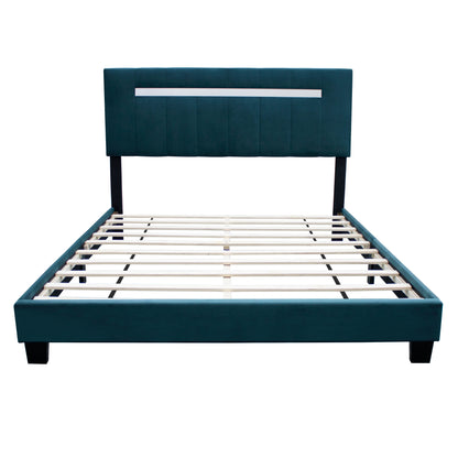 York Queen Size Platform Bed with Adjustable Height - Green