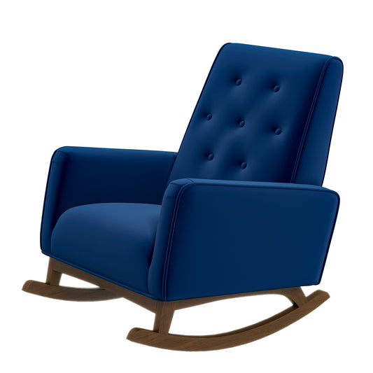 Demetrius Solid Wood Rocking Chair - Blue