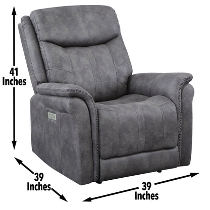 Omar Power Microsuede Reclining Chair - Gray