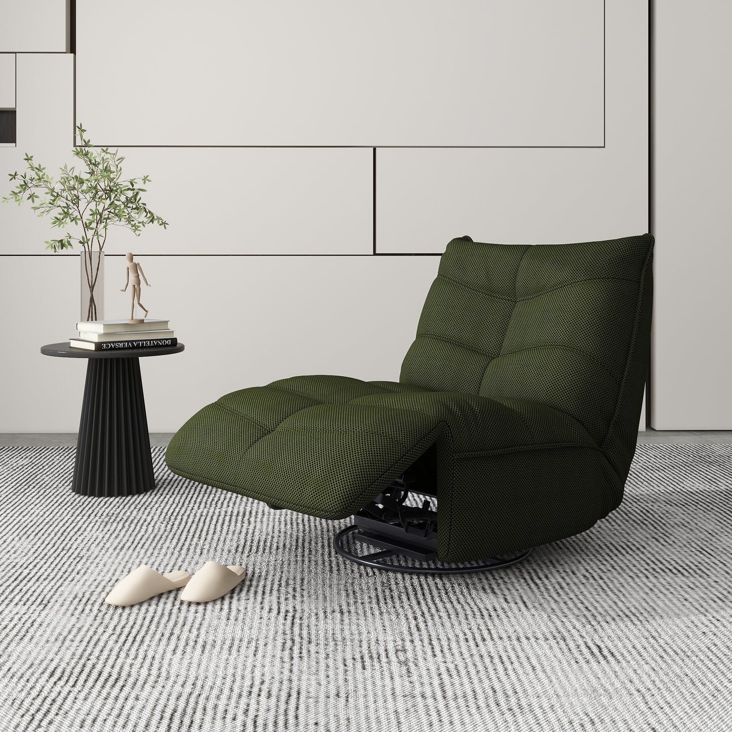 Rearden 3D Tech Mesh Swivel Glider Manual Recliner - Green