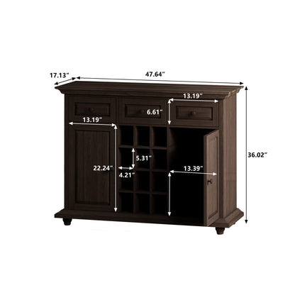 Quintero 3-Drawer 2-Door Storage Cabinet  - Brown