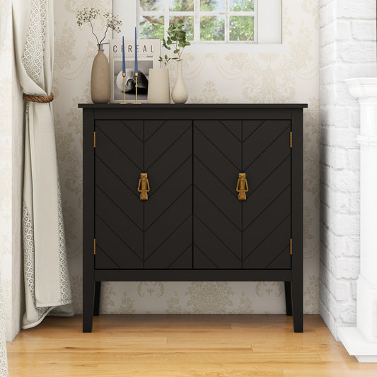 Aaron 2 Door Wooden Cabinets - Black